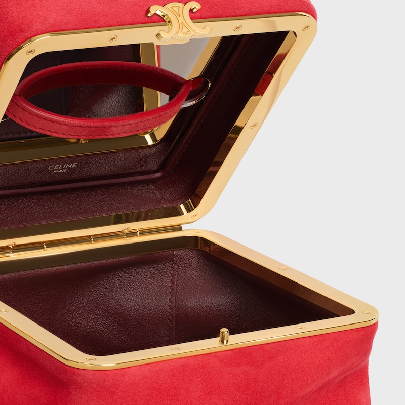 CUBE IN SUEDE GOATSKIN - ULTRA RED - TRIOMPHE FRAME - 1 | CELINE