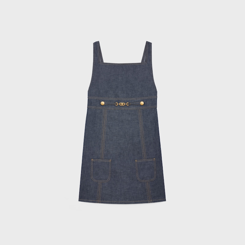 minivestido empire de denim raw wash - LAVADO SIN REMATAR -  - 1 | CELINE