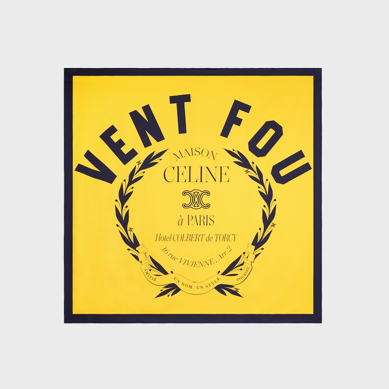 square IN silk twill - YELLOW/BLACK -  - 1 | CELINE