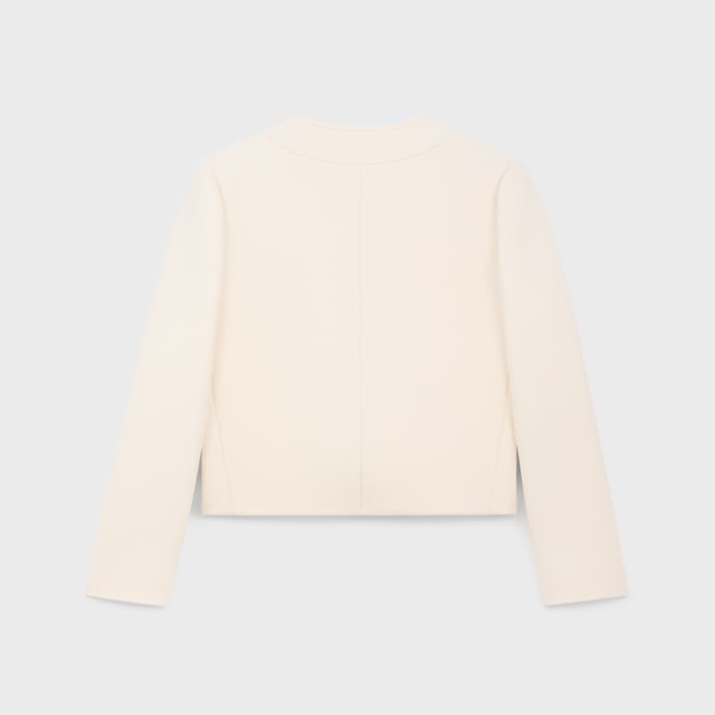 chaqueta brompton de gabardina de lana y seda - CREMA -  - 1 | CELINE