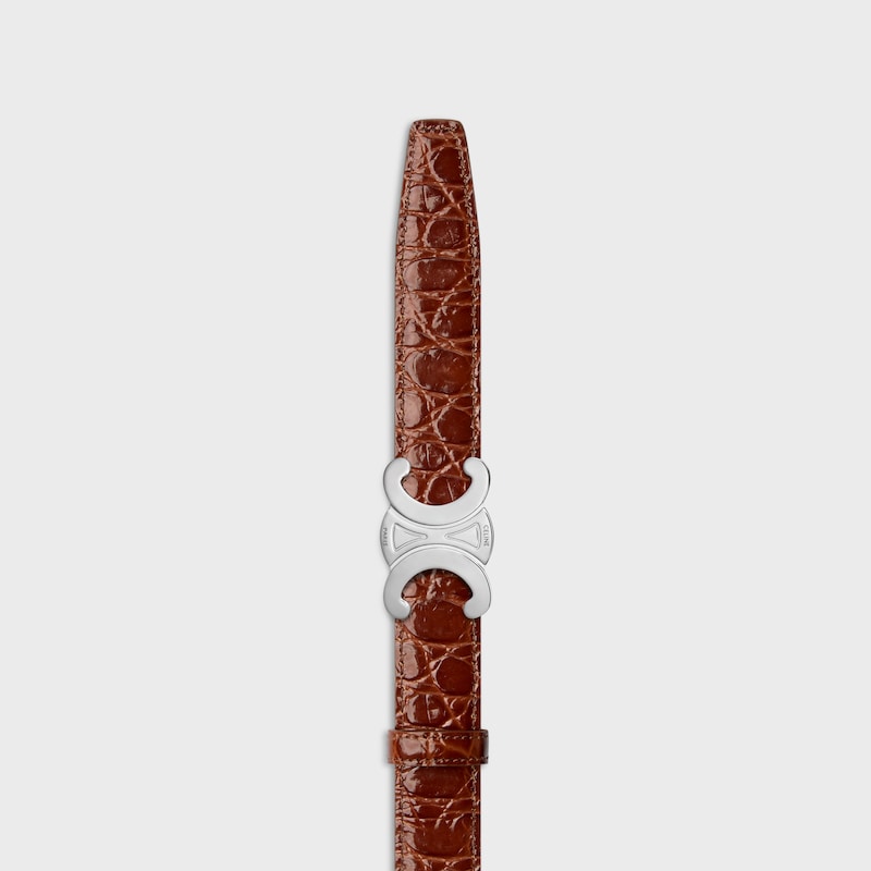 lani&egrave;re de ceinture r&eacute;versible 25MM Taurillon et Veau fa&ccedil;on crocodile -  -  - 1 | CELINE