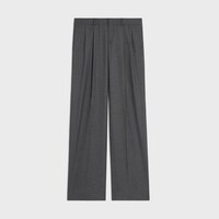 pleated trousers IN CASHMERE CANVAS - ANTHRACITE -  - 1 | CELINE