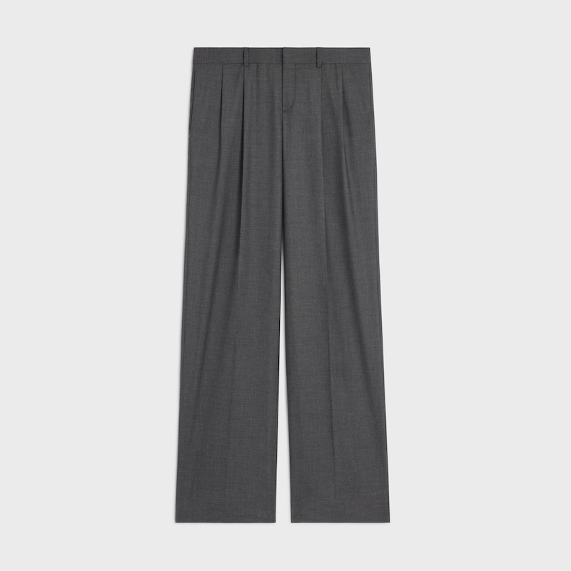 pantalon &agrave; plis Toile cachemire - ANTHRACITE -  - 1 | CELINE