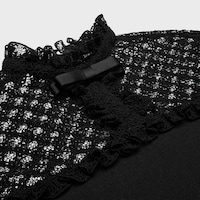 lace mini dress in diagonal wool - BLACK -  - 2 | CELINE