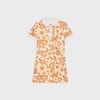 trapeze mini dress in wool jersey - CREAM/ORANGE -  - 1 | CELINE