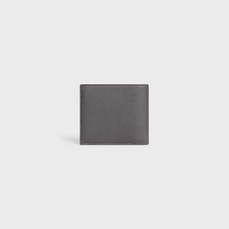 Bi-fold Wallet IN GRAINED CALFSKIN - GREY - WALLETS - 1 | CELINE