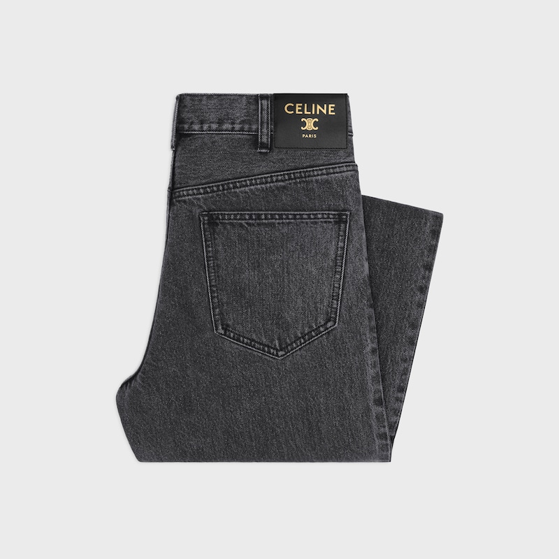 jolene jeans IN cotton Denim - CHARCOAL + DEBOSSED GOLD FOIL -  - 1 | CELINE