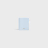 COMPACT WALLET TRIOMPHE CHARMS IN GRAINED CALFSKIN - GLACIER - LUCKY DAY SELECTION - 1 | CELINE