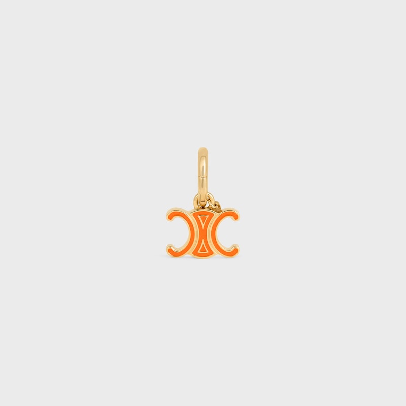 Triomphe Celine Charms en &eacute;mail et Laiton Dor&eacute; - Dor&eacute; et Orange - CELINE CHARMS - 1 | CELINE