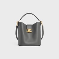 MEDIUM LOUISE BAG in SMOOTH CALFSKIN - ANTHRACITE - BUCKET BAGS - 1 | CELINE