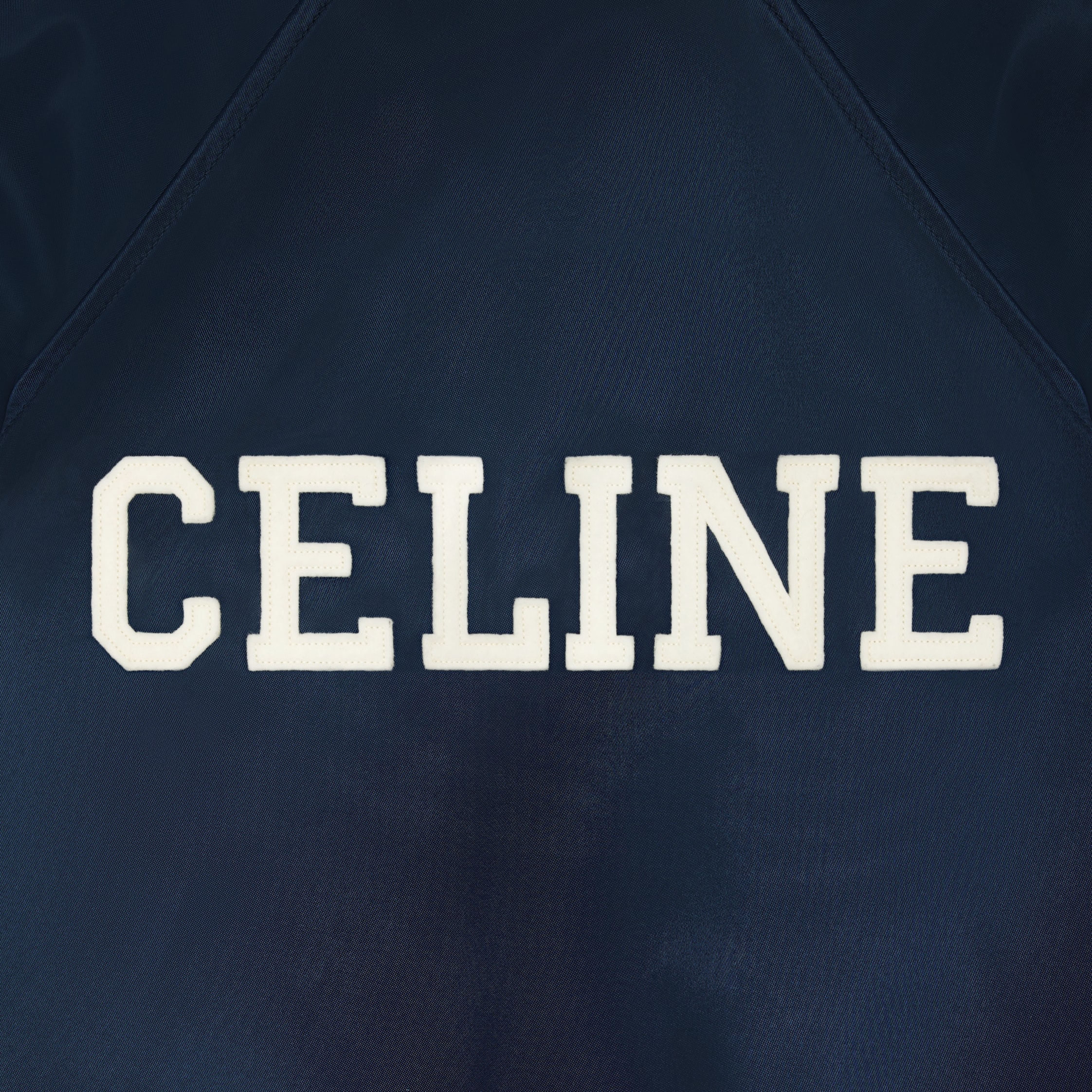 celine teddy jacket in satin nylon - NAVY BLUE | CELINE