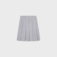 플리츠 스커트 - 캐시미어 나트 - 그레이 신/초크 -  - 1 | CELINE