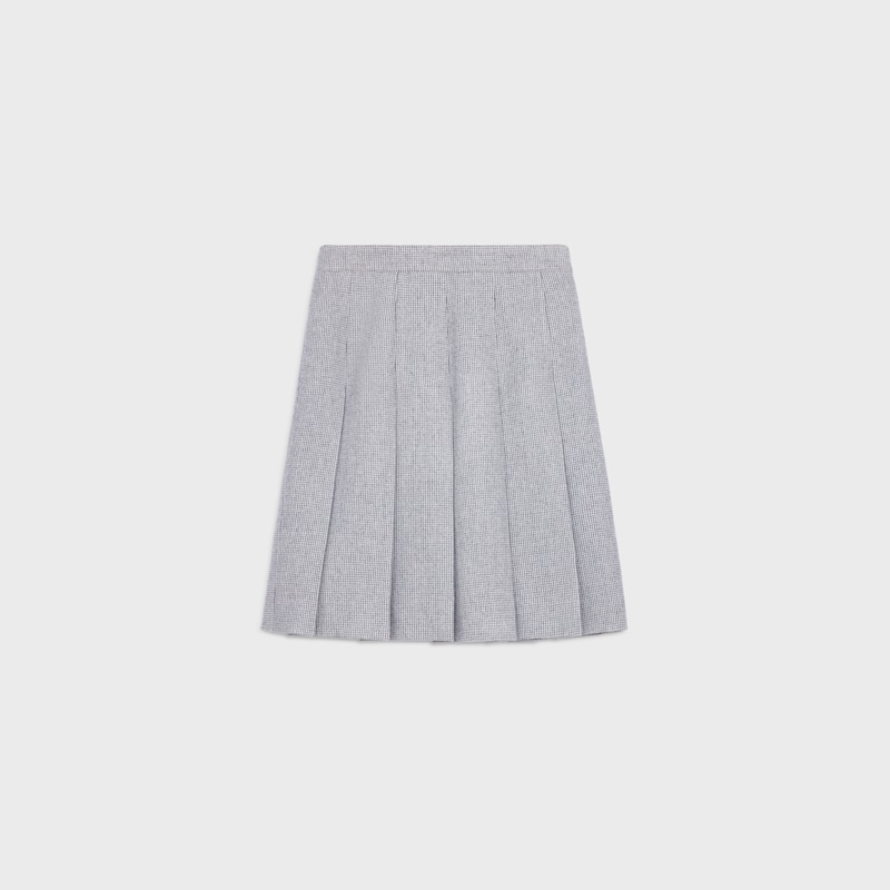 falda plisada de cachemira natt&eacute; - GRIS/TIZA -  - 1 | CELINE