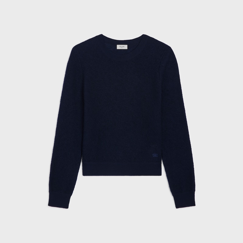 crewneck sweater IN WOOL - NAVY -  - 1 | CELINE
