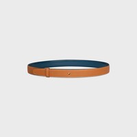 Reversible Strap 25MM IN TAURILLON AND NATURAL CALFSKIN - TEAL BLUE / MIEL -  - 2 | CELINE