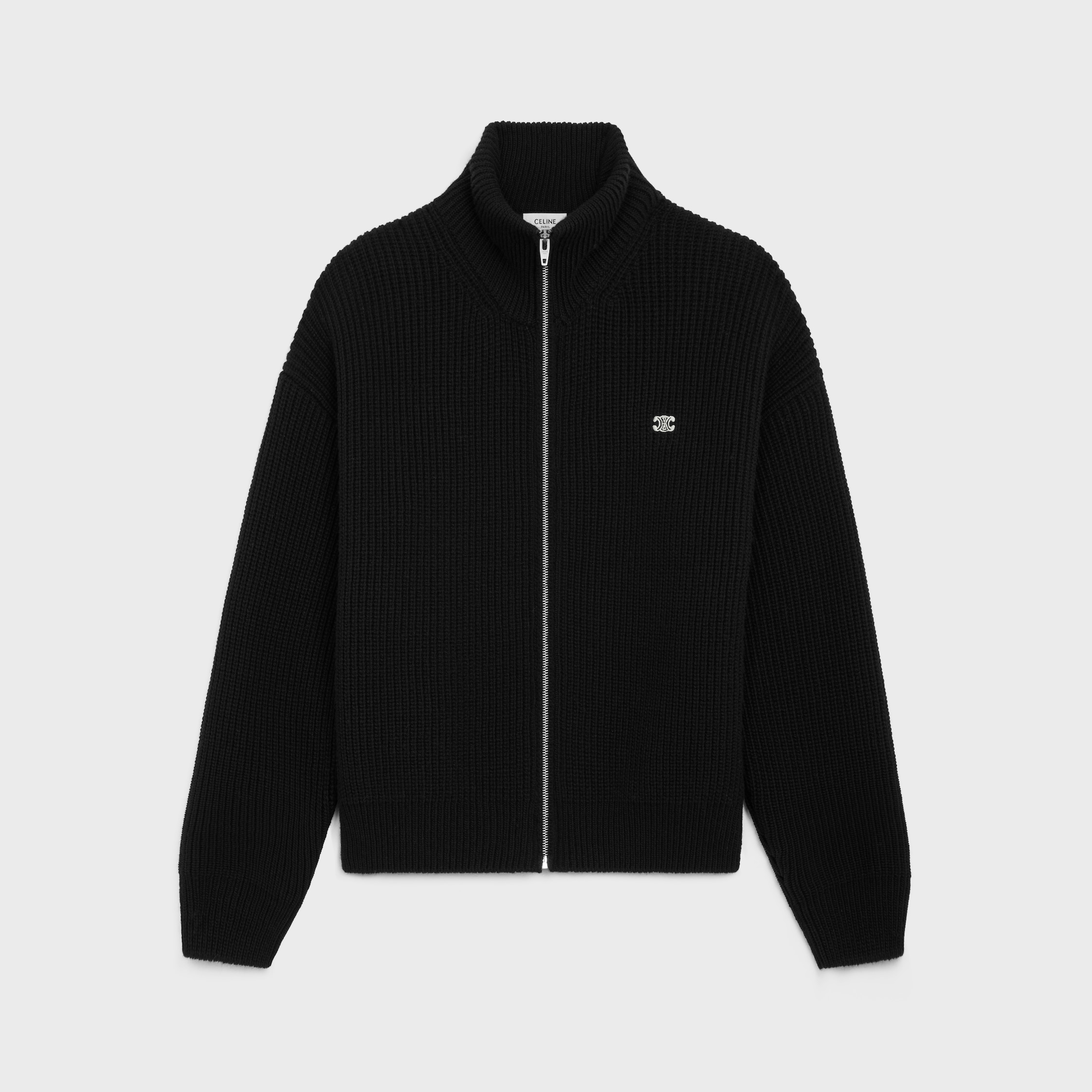 CELINE HOODED SWEATER IN RIBBED WOOL - | CELINE