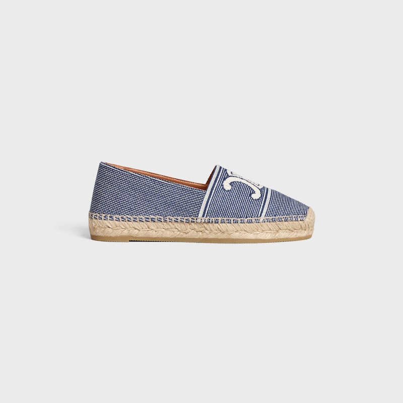 LES ESPADRILLES CELINE IN Striped Textile with Triomphe - BLUE / BEIGE -  - 1 | CELINE