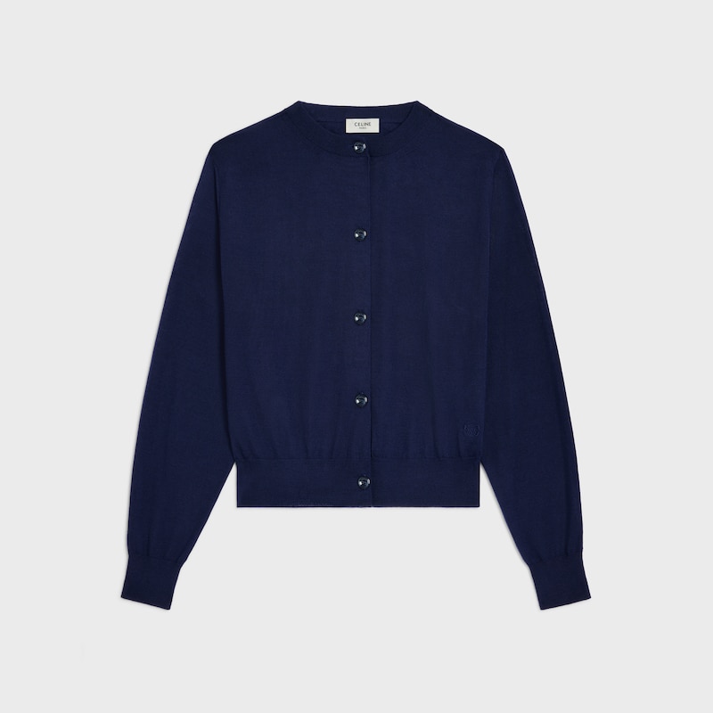 cardigan IN thin cashmere - NAVY -  - 1 | CELINE