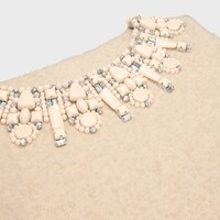 embroidered top in bouclette natté - VANILLA -  - 1 | CELINE