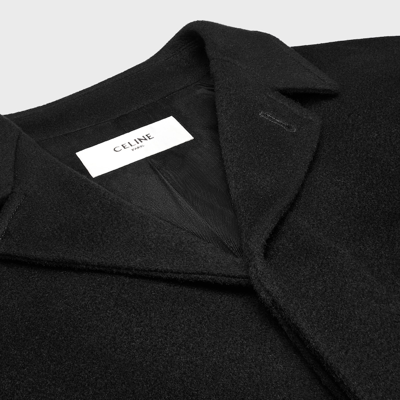 mac coat IN WOOL CLOTH - BLACK -  - 1 | CELINE