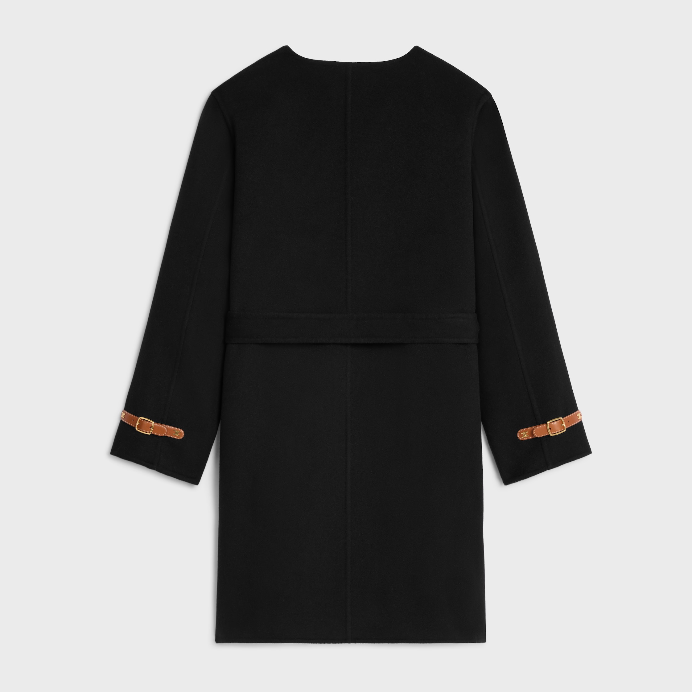 bathrobe coat in double face cashmere - BLACK | CELINE