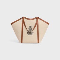 BOLSO CABAS GRANDE DE TEJIDO CON BORDADO DE ANCLA Y PIEL DE BECERRO - NATURAL / TOSTADO - MÁS MODELOS - 1 | CELINE
