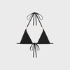 triomphe triangle top in matte jersey - BLACK | CELINE