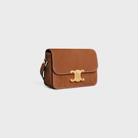 TEEN TRIOMPHE BAG IN NUBUCK CALFSKIN - CAMEL - TRIOMPHE - 2 | CELINE