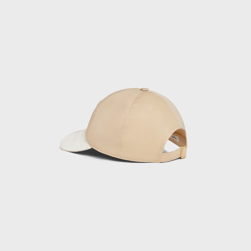 triomphe baseball cap in cotton - MACADAMIA / OFF WHITE -  - 1 | CELINE