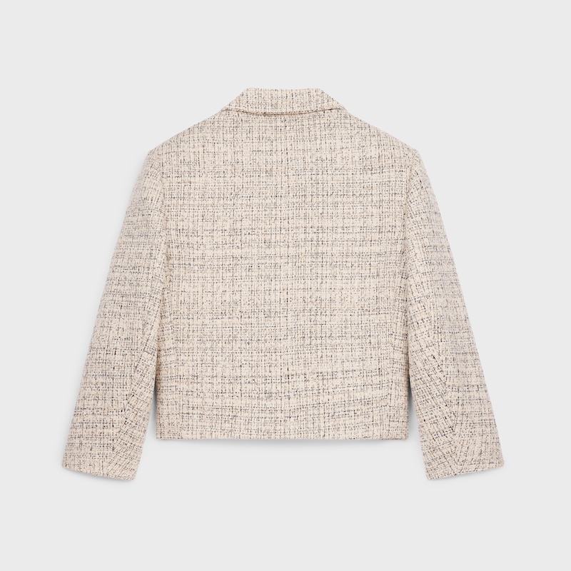 chaqueta garance de algod&oacute;n natt&eacute; - Marfil/Negro -  - 1 | CELINE