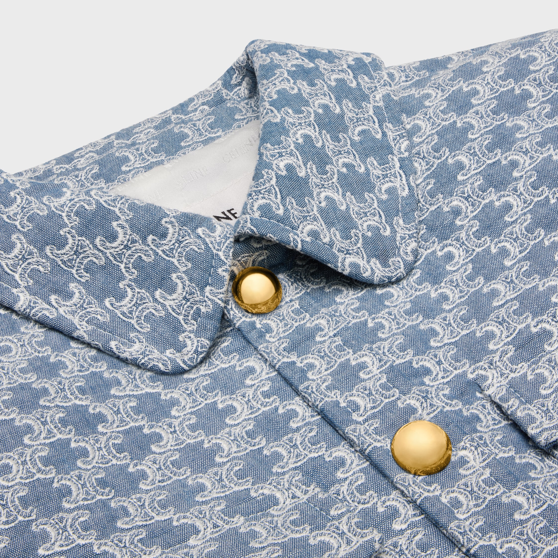 【CELINE】モノグラム トラッカージャケット シャンブレー TRUCKER JACKET IN MONOGRAM CHAMBRAY COTTON - | CELINE