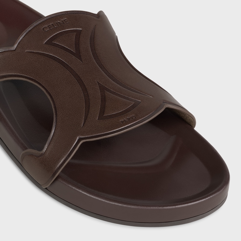 CHANCLA TRIOMPHE DE PIEL DE BECERRO&nbsp;-&nbsp;CURTIDO VEGETAL - MARR&Oacute;N OSCURO -  - 1 | CELINE