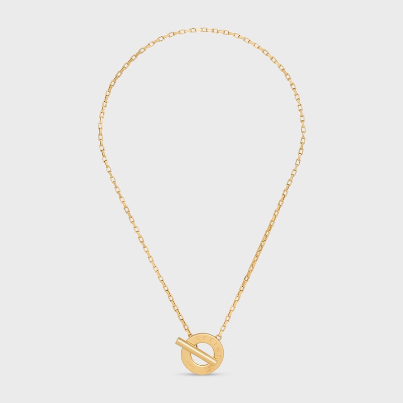 Celine Disc Necklace in Brass with Gold Finish - GOLD -  - 1 | CELINE