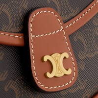 Besace標誌印花牛皮革迷你手袋 - 黃褐色 - TRIOMPHE CANVAS標誌印花 - 1 | CELINE