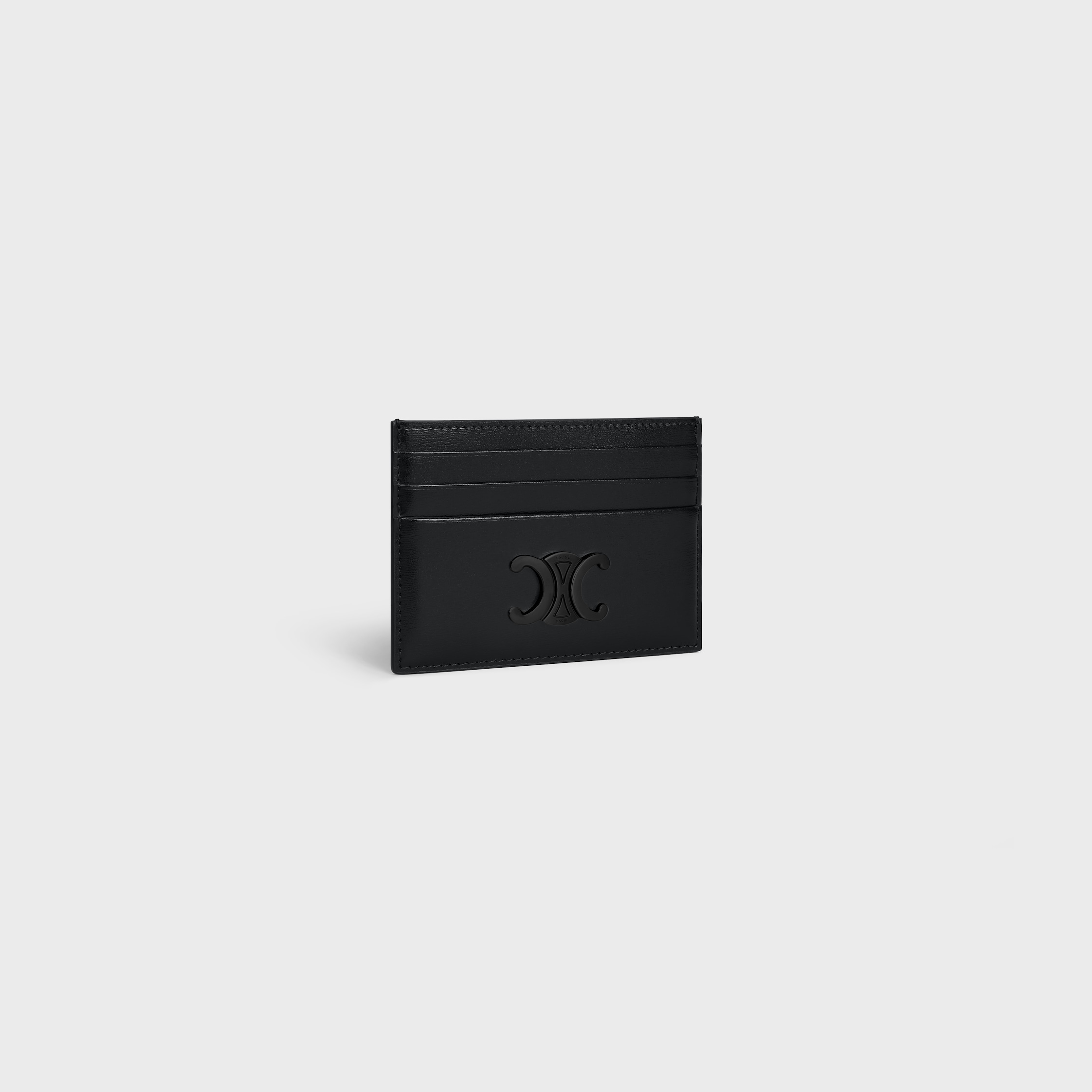 ☆☆CELINE☆☆ [Domestic/Same Day]24FW 10L833DPV 38DI Celine CARD HOLDER TRIOMPHE IN Shiny calfskin - BLACK | CELINE