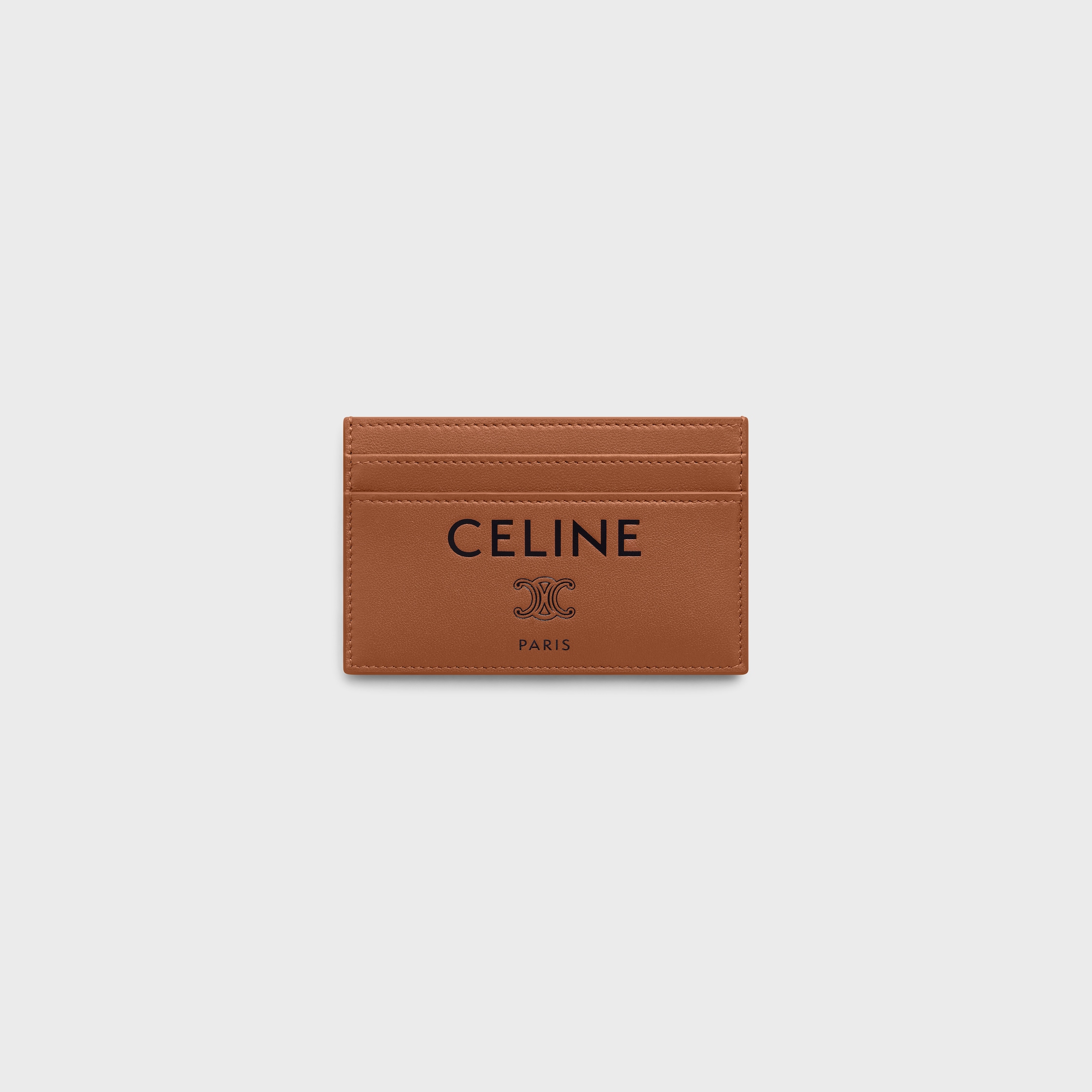 カードホルダー / スムースラムスキン - タン / ブラック | CELINE