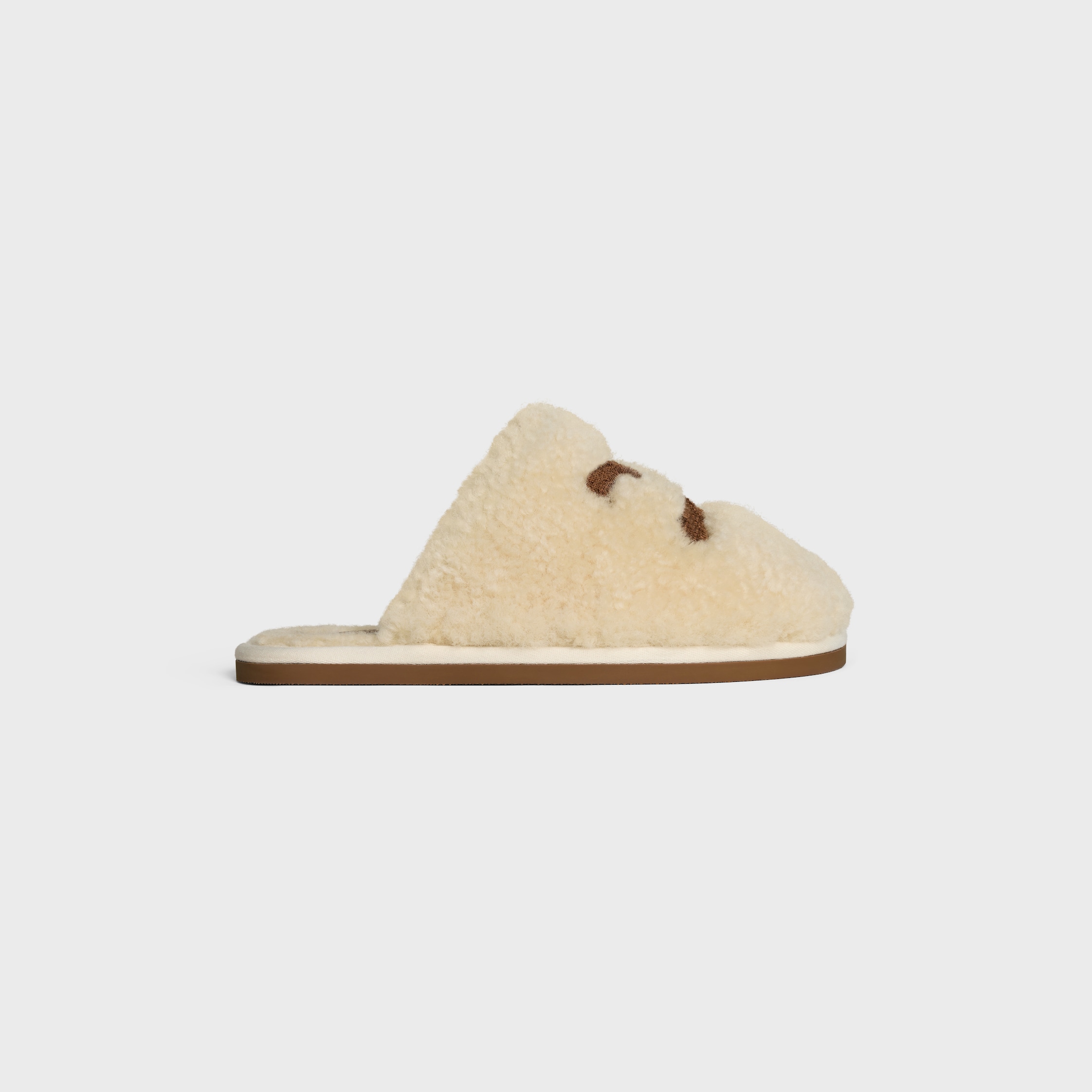 【CELINE 】 Tippi in shearling and calfskin slides CELINE CELINE TIPPI SLIDE in SHEARLING AND CALFSKIN | REVERSIBLE