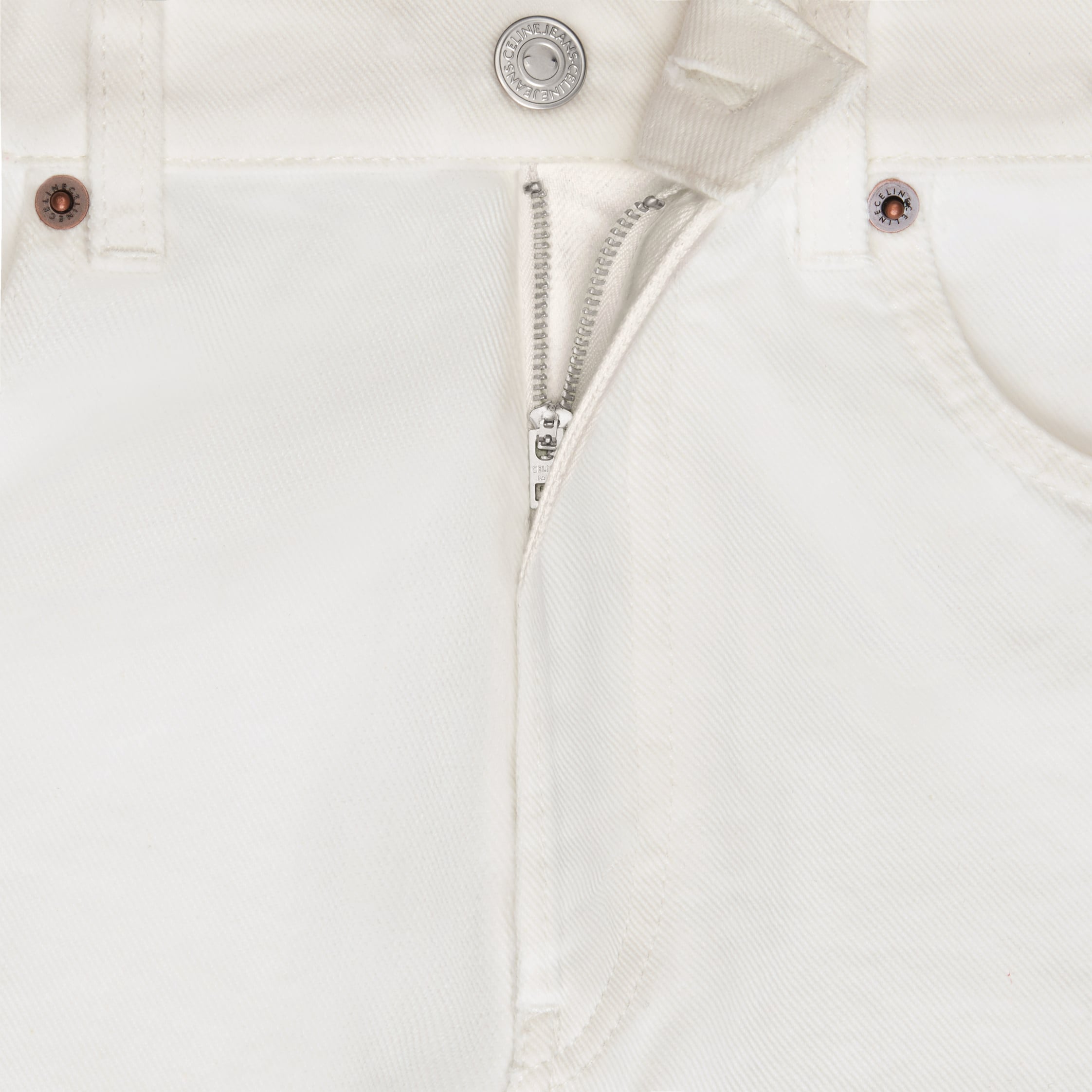 shorts 001 IN cotton denim - WHITE HEAVY STONE WASH | CELINE
