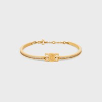Triomphe Articulated Sparkle Bracelet in Strass and Brass with Gold Finish - GOLD -  - 1 | CELINE