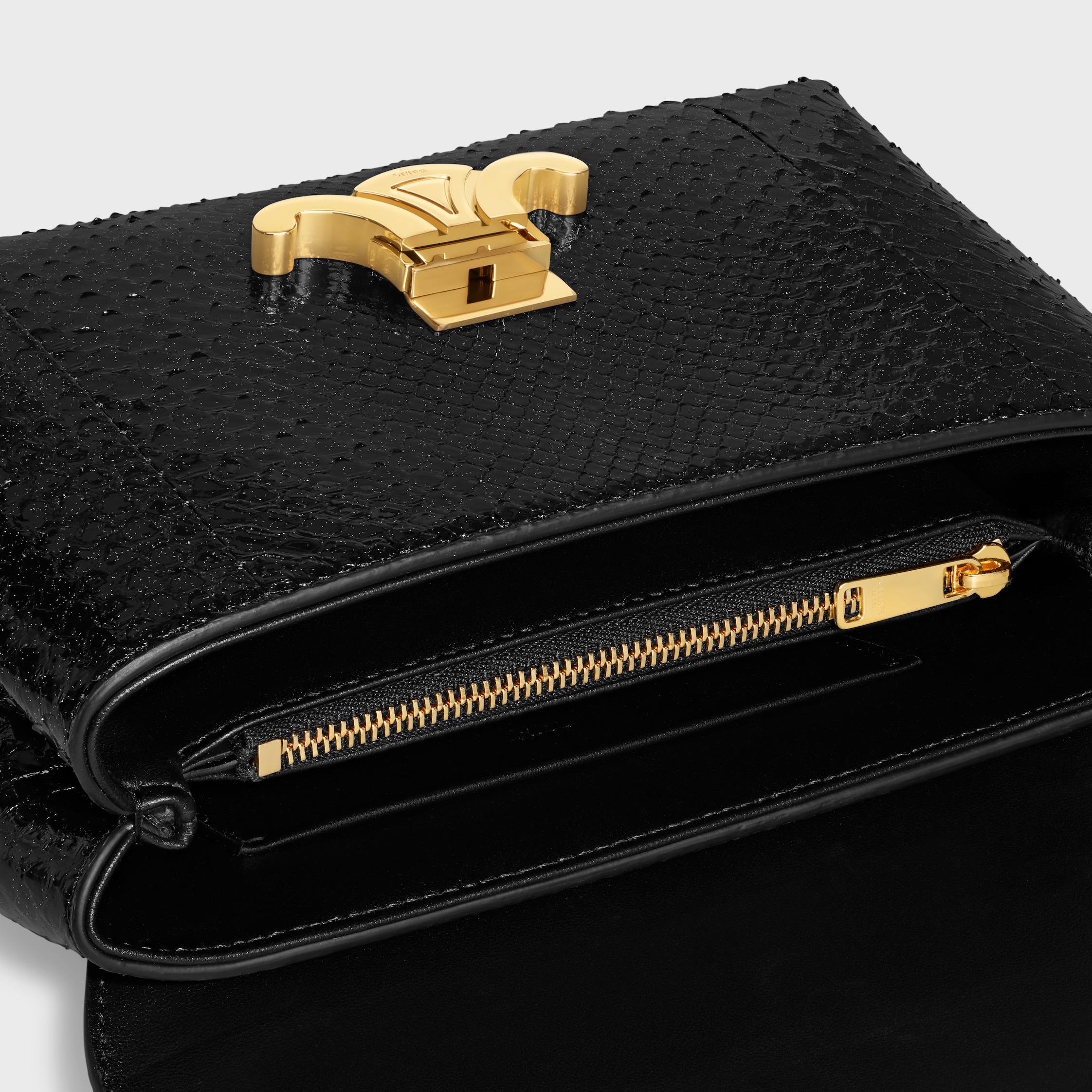 限定！即納！CELINE ティーン ニノ バッグ/グリッターパイソン ティーン ニノ バッグ / グリッターパイソン - ブラック