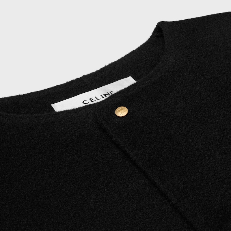 coat IN DOUBLE FACE CASHMERE - BLACK -  - 1 | CELINE