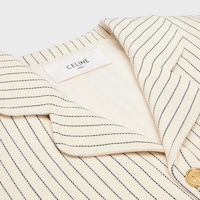 chaqueta de gabardina de algodón a rayas - Tiza / Negro -  - 2 | CELINE