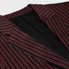 carnaby jacket in striped wool - RED/ BLACK -  - 3 | CELINE
