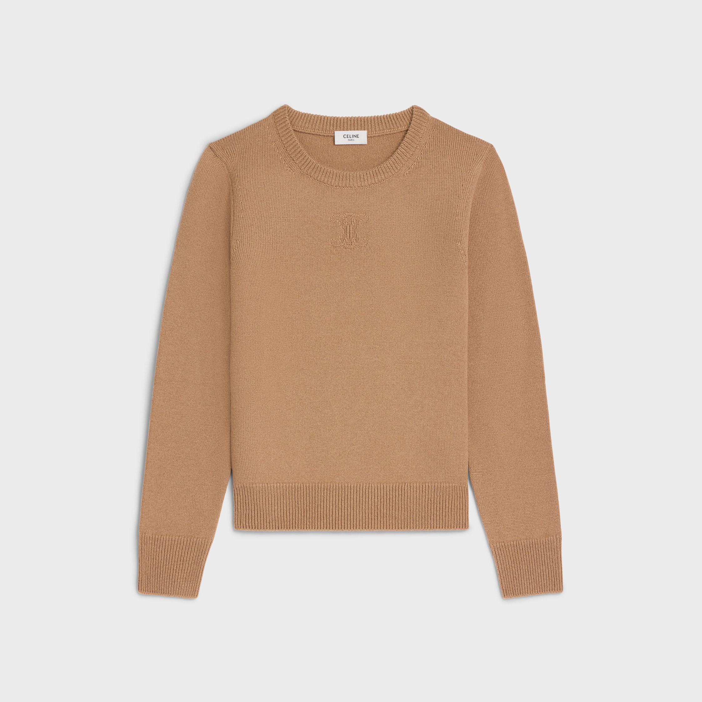 crew neck sweater in heritage cashmere - CAMEL | CELINE
