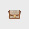 TEEN TRIOMPHE BAG IN TEXTILE WITH TRIOMPHE ALL OVER AND CALFSKIN - NOISETTE / BLANC - TRIOMPHE - 1 | CELINE