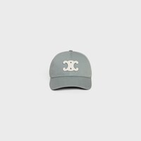 triomphe baseball cap in washed cotton - BLEU GRISE -  - 2 | CELINE