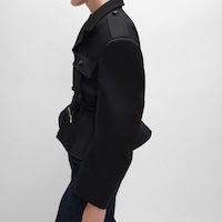 peplum jacket IN WOOL GABARDINE - BLACK -  - 2 | CELINE