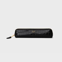 Pencil case in Niloticus Crocodile - BLACK - STATIONERY - 1 | CELINE