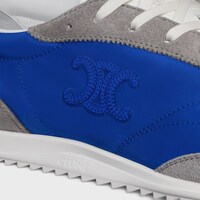 CELINE RACER LOW LACE-UP SNEAKER WITH TRIOMPHE IN NYLON, SUEDE CALFSKIN AND CALFSKIN - ELECTRIC BLUE -  - 1 | CELINE