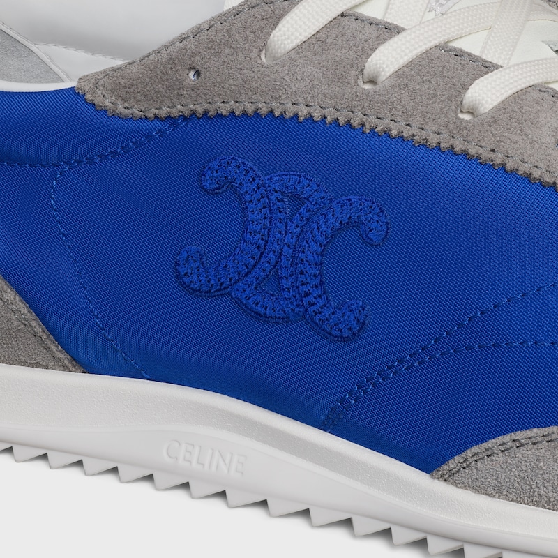 CELINE 트리옹프 레이서 로우 레이스업 스니커즈 - 나일론, 스웨이드 카프스킨, 카프스킨 - 일렉트릭 블루 -  - 1 | CELINE